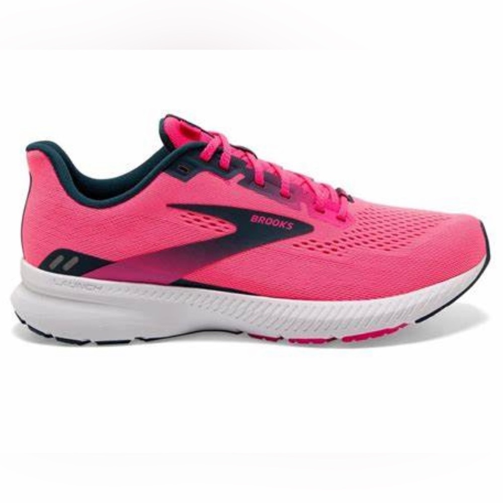 Brooks Launch running sneaker worn once in excellent condition navy blue laces